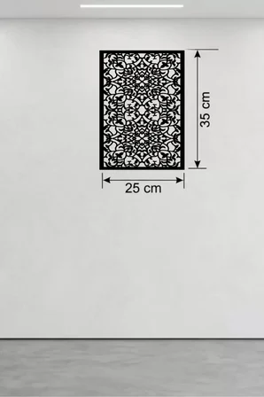 Floral Mandala Tasarım Ahşap Duvar Tablosu - 25x35 cm Lazer Kesim Dekoratif Pano