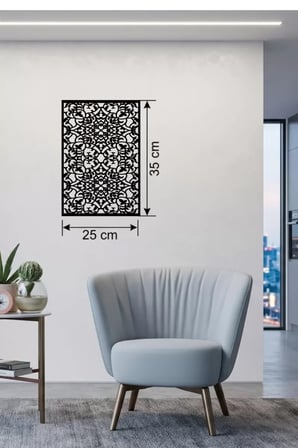 Floral Mandala Tasarım Ahşap Duvar Tablosu - 25x35 cm Lazer Kesim Dekoratif Pano