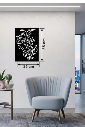 Sarmaşık Dalı Tasarım Ahşap Duvar Tablosu - 25x35 cm Lazer Kesim Dekoratif Pano