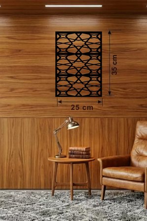 Geometrik Soyut Tasarım Ahşap Duvar Tablosu - 25x35 cm Lazer Kesim Modern Pano