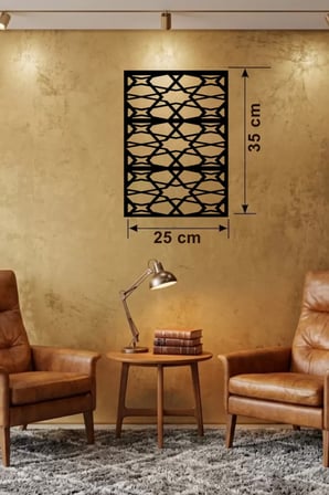 Geometrik Soyut Tasarım Ahşap Duvar Tablosu - 25x35 cm Lazer Kesim Modern Pano