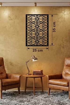 Sarmaşık ve Yaprak Motifli Ahşap Duvar Tablosu - 25x35 cm Lazer Kesim Dekoratif Pano