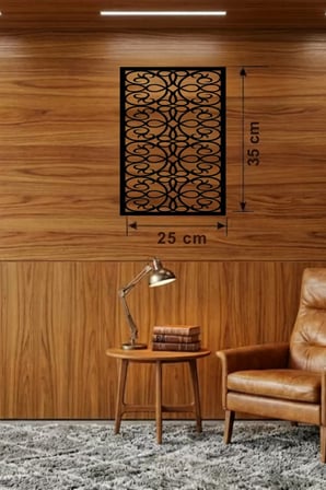 Sarmaşık ve Yaprak Motifli Ahşap Duvar Tablosu - 25x35 cm Lazer Kesim Dekoratif Pano