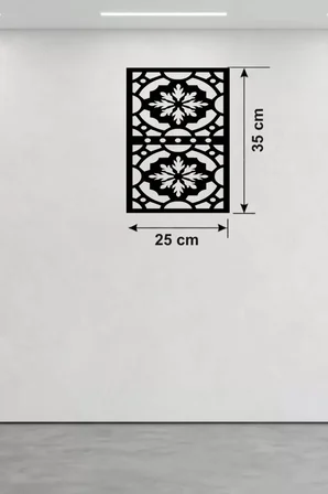 Kar Tanesi ve Barok Desenli Ahşap Duvar Tablosu - 25x35 cm Lazer Kesim Pano