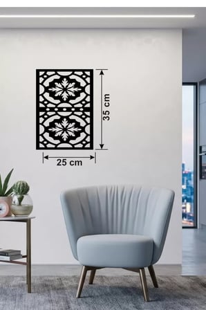 Kar Tanesi ve Barok Desenli Ahşap Duvar Tablosu - 25x35 cm Lazer Kesim Pano