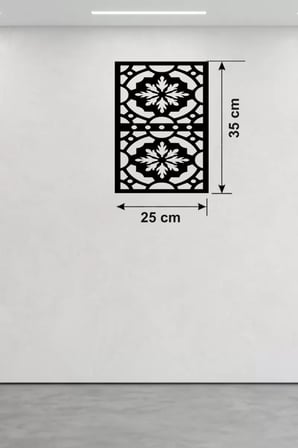 Kar Tanesi ve Barok Desenli Ahşap Duvar Tablosu - 25x35 cm Lazer Kesim Pano