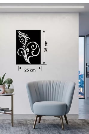 Geleneksel Çiçek Desenli Ahşap Duvar Tablosu - 25x35 cm Lazer Kesim Dekoratif Pano