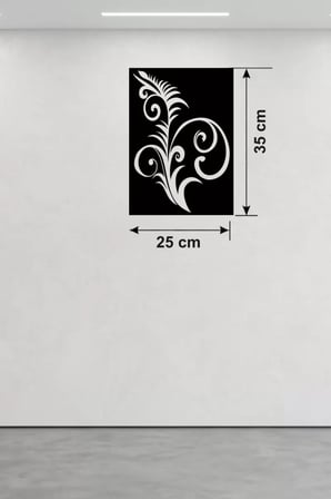 Geleneksel Çiçek Desenli Ahşap Duvar Tablosu - 25x35 cm Lazer Kesim Dekoratif Pano
