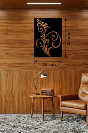 Geleneksel Çiçek Desenli Ahşap Duvar Tablosu - 25x35 cm Lazer Kesim Dekoratif Pano