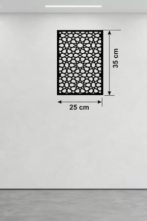 Geometrik Yıldız Geçme Ahşap Duvar Tablosu - 25x35 cm Lazer Kesim Selçuklu Motifi