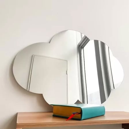 30x20 cm Bulut Formlu Kırılmaz Pleksi Duvar Aynası - Çocuk Odası Güvenli Ayna
