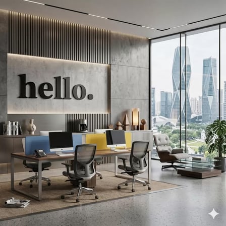 100x35 cm Dev Boy 'hello.' Yazılı Kırılmaz Pleksi Ayna - Premium Ofis ve Villa Antre Dekoru