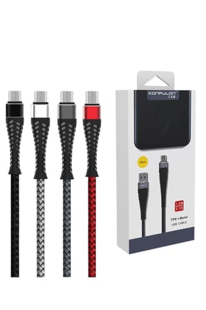 S61 Micro USB Kablo 1.2M 2.1A - Kırmızı
