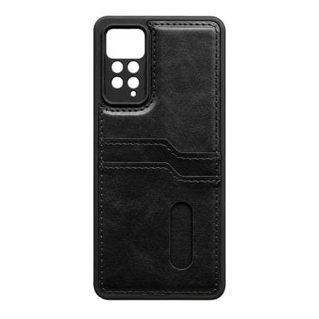 Note 12 Pro 4G Kılıf Sara Kartvizitli Deri Kılıf - Siyah