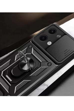 X6 Kılıf Pars Lens Yüzüklü Silikon - Kırmızı