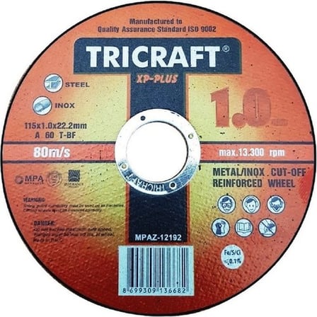 Trıcraft X Plus 115X1X22.23 mm Inox Kesici Taş 10 Adet -3301