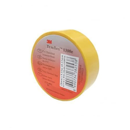 Temflex Sarı İzole Elektrik Bant 18 mm