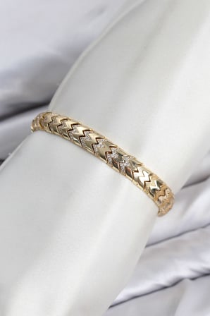 CM Kalın Yılan Model Zirkon Taşlı VIP Seri Gold Renk Pirinç Kadın Bileklik