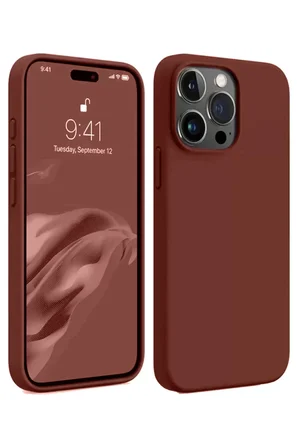 iPhone 15 Pro Max Kılıf First Silikon - Bordo
