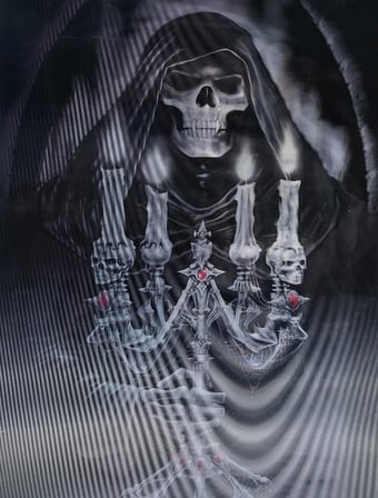 3 Boyutlu Resim  3 Farklı Resim Değişenli Halloween İskelet Tablosu 30x40 cm