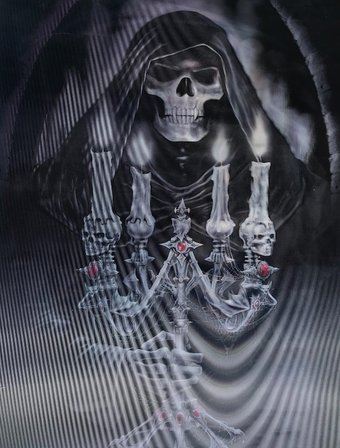 3 Boyutlu Resim 3 Farklı Resim Değişenli Halloween İskelet Tablosu 30x40 cm