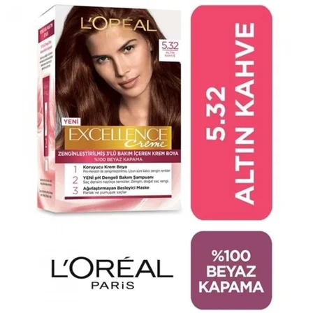 Paris Saç Boyasi & Excellence Intense 5.32 Altin Kahve
