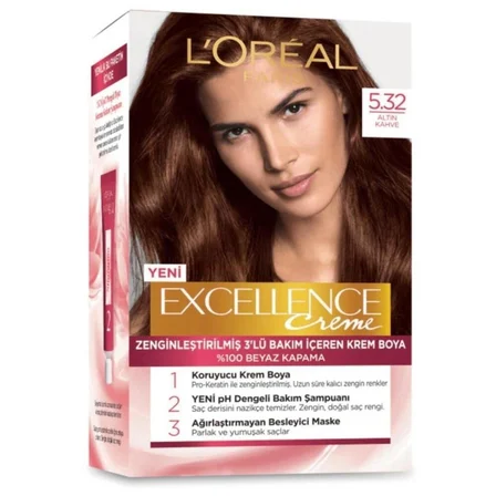 Paris Saç Boyasi & Excellence Intense 5.32 Altin Kahve