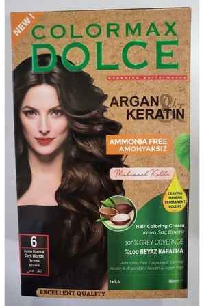 Dolce ARGAN/KERATİN Doğal Set Boya No: 6 Koyu Kumral