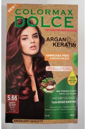 Dolce ARGAN/KERATİN Doğal Set Boya No: 5.66 Şarap Kizili