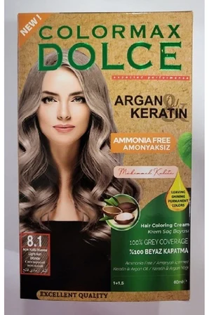 Dolce ARGAN/KERATİN Doğal Set Boya No: 8.1 Açık Küllü Kumral
