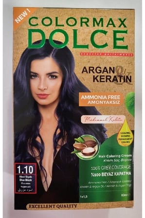 Dolce ARGAN/KERATİN Doğal Set Boya No: 1.10 Mavi Siyah