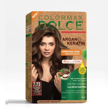 Dolce Amonyaksız, Doğal Set Boya - 7.73 Açık Tütün Kahve