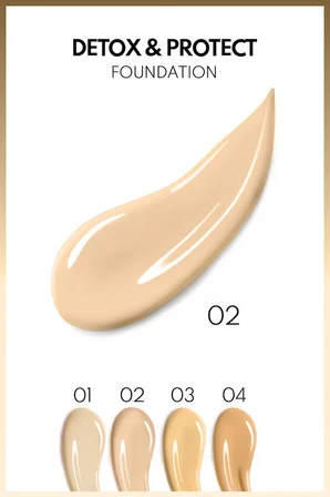 Detox & Protect 02 Natural Beige Canlandırıcı Etkili SPF 15 Kapatıcı Fondöten