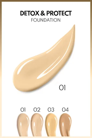 Detox & Protect 01 Beige Canlandırıcı Etkili SPF 15 Kapatıcı Fondöten
