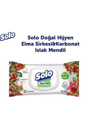 Islak Mendil Doğal 50Lİ - ELMA SİRKESİ KARBONAT 50Lİ