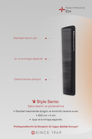 Rodeo Tarak Profesyonel Kuaför ve Berber Tarağı - 014