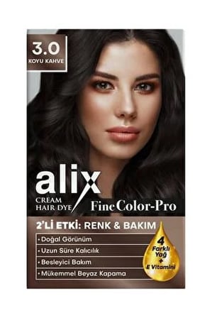 Alix Saç Boyası Set Boya 50 ml - 3.0 Koyu Kahve