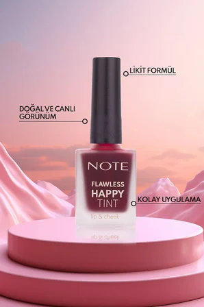 Cosmetics Flawless Happy Tint Lip & Cheek Dudak Ve Yanak Renklendirici Likit Allık - 03 Sweet Pink - Pembe
