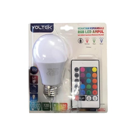 Voltek 9w Kumandalı Beyaz+Rgb Led Ampul 1 Adet