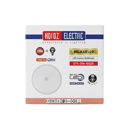 HOROZ 20W SENSORLU BEYAZ S/U LED ARMATUR