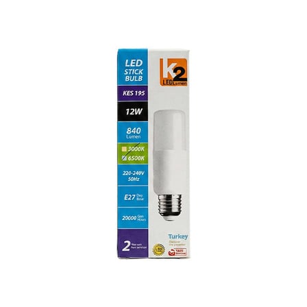 K2 E27 12W STICK BEYAZ LED AMPUL 1 Adet