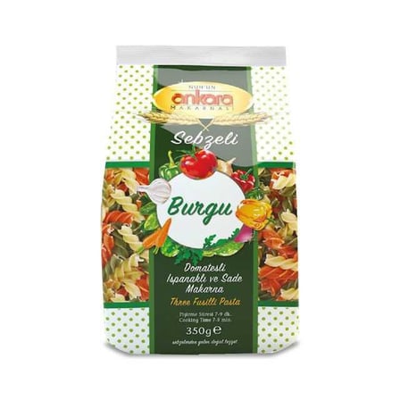 Ankara Sebzeli Makarna Burgu 350gr 1 Adet