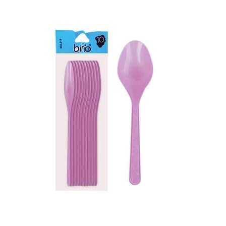 319 Plastik   Büyük Renkli Kaşık 10lu