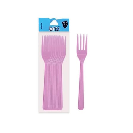 320 Plastik   Büyük Renkli Çatal 10lu