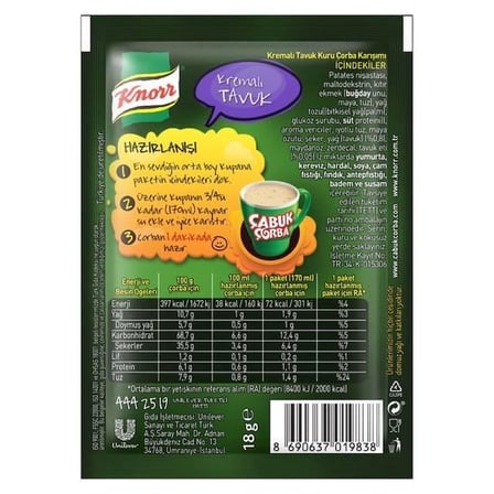 Çabuk Çorba Kremalı Tavuk- 18Gr