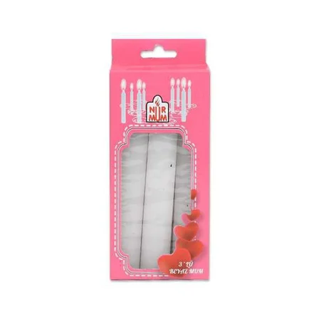 X-403 3 lü Beyaz Mum