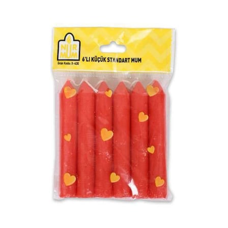 X-430 6lı Küçük Standart Mum
