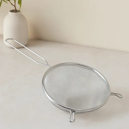 16 cm Metal Saplı Tel Süzgeç (Kulaklı)