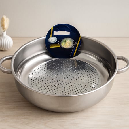 28 cm Kulplu Metal Süzgeç (Basık)