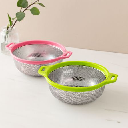 21 cm Kulplu Metal Süzgeç - Çelik Sepet